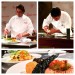 En la imagen se puede apreciar como los chefs Troy Thompson y Thomas Henzi preparan el gran men en el Beverly Hilton para el domingo.