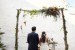 La ceremonia íntima se celebró en un patio andaluz de la masia que escogió la pareja.