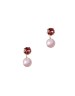 Pendientes dobles perla rosa