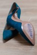 zapatos de novia azul verdoso