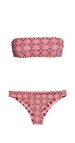 Bikini bandeau reversible rosa estampado
