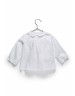 Camisa cuello bebé de voile blanco bordado