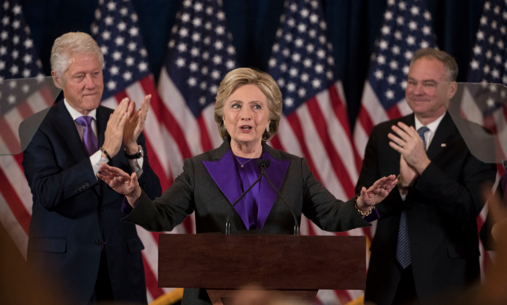 Hillary Clinton en su primera comparecencia tras la jornada electoral.