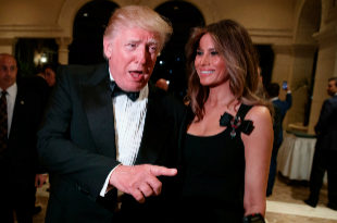 Donald y Melania Trump durante la fiesta de Fin de Ao.