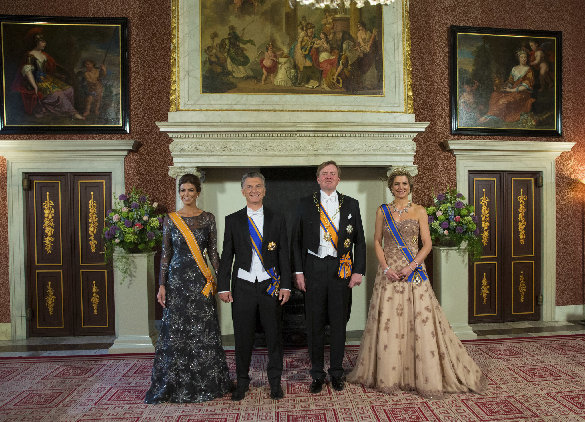 La cena de gala oficial en el Palacio Real de msterdam.