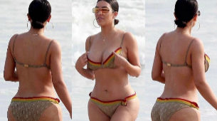 Imgenes de Kim Kardashian en las playas de Mxico donde se puede...