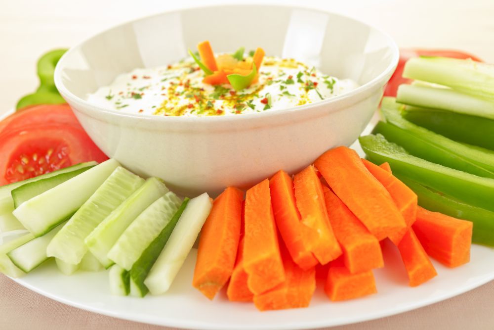 Hummus con verduras y hortalizas