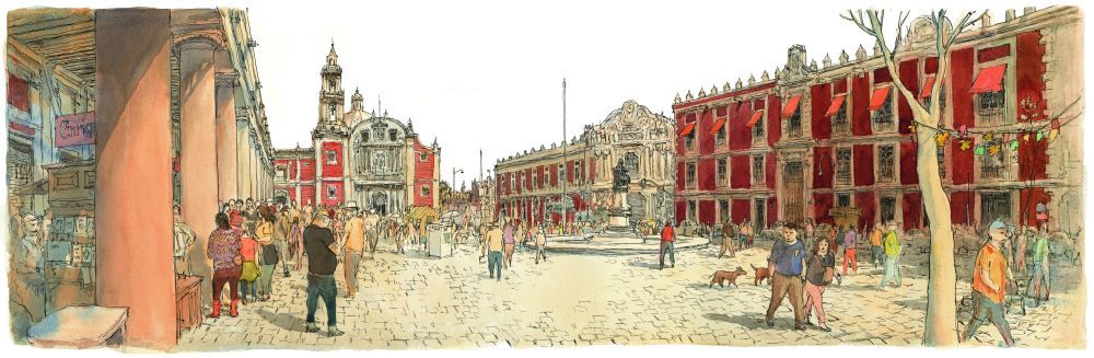 Plaza de Santo Domingo, en el Centro Histrico de Mxico Distrito...