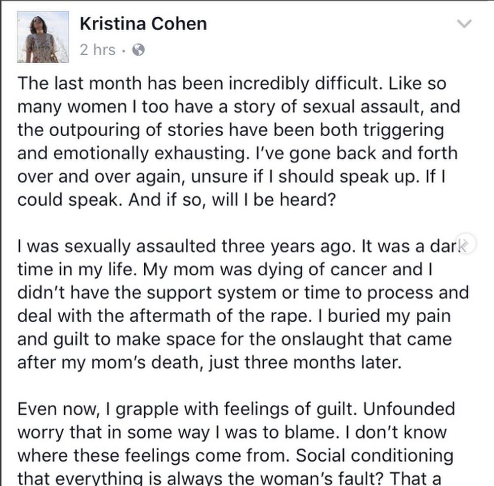 Declaraciones de Kristina Cohen