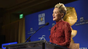 Sharon Stone durante las nominaciones a los Globos de Oro