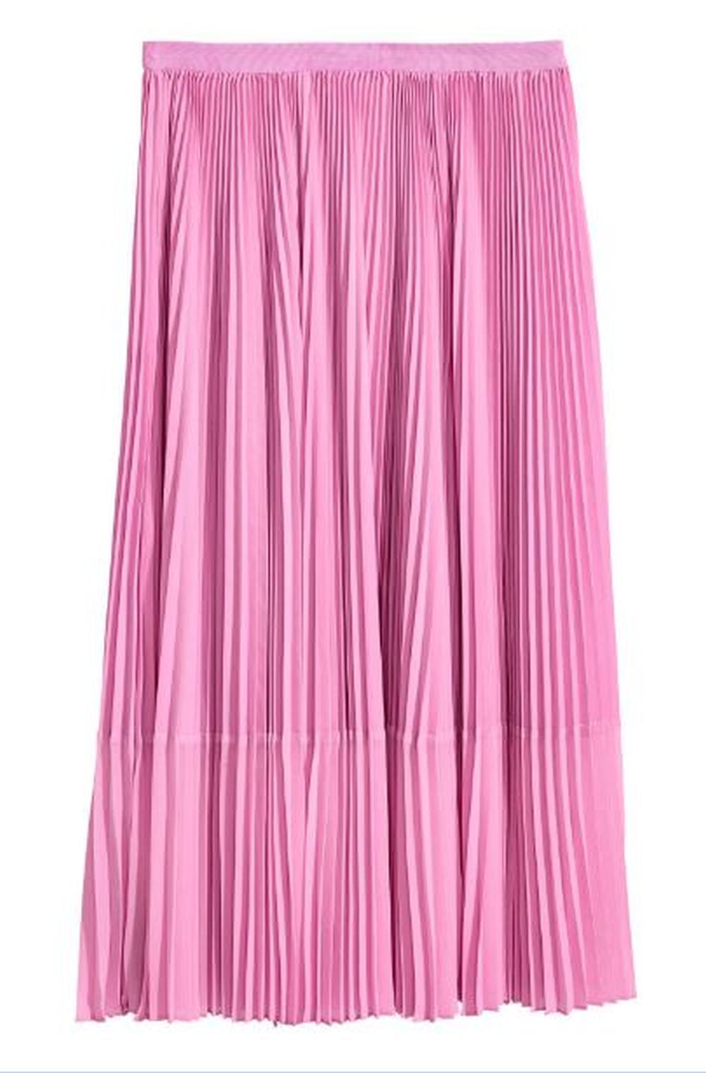 Falda plisada rosa de H&amp;M (49,99 euros)