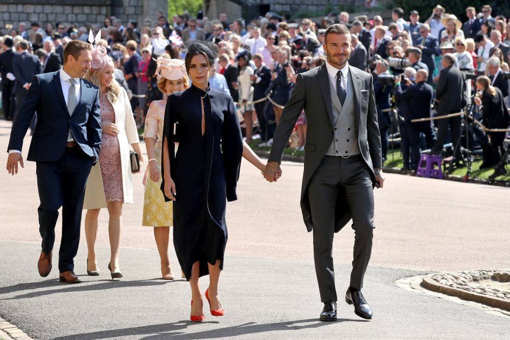 Los Beckham en la boda real de Harry y Meghan.