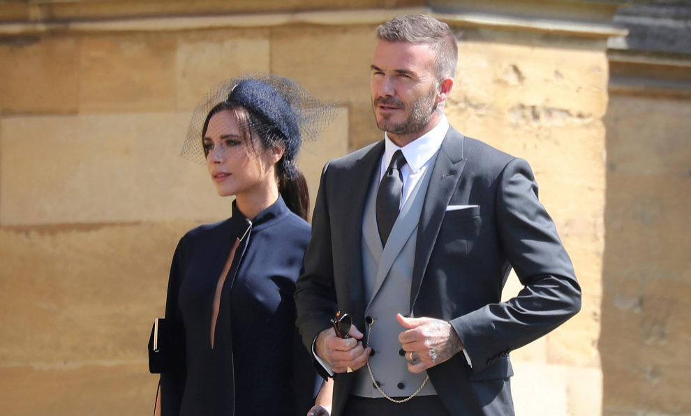 Los Beckham en la boda real de Harry y Meghan.