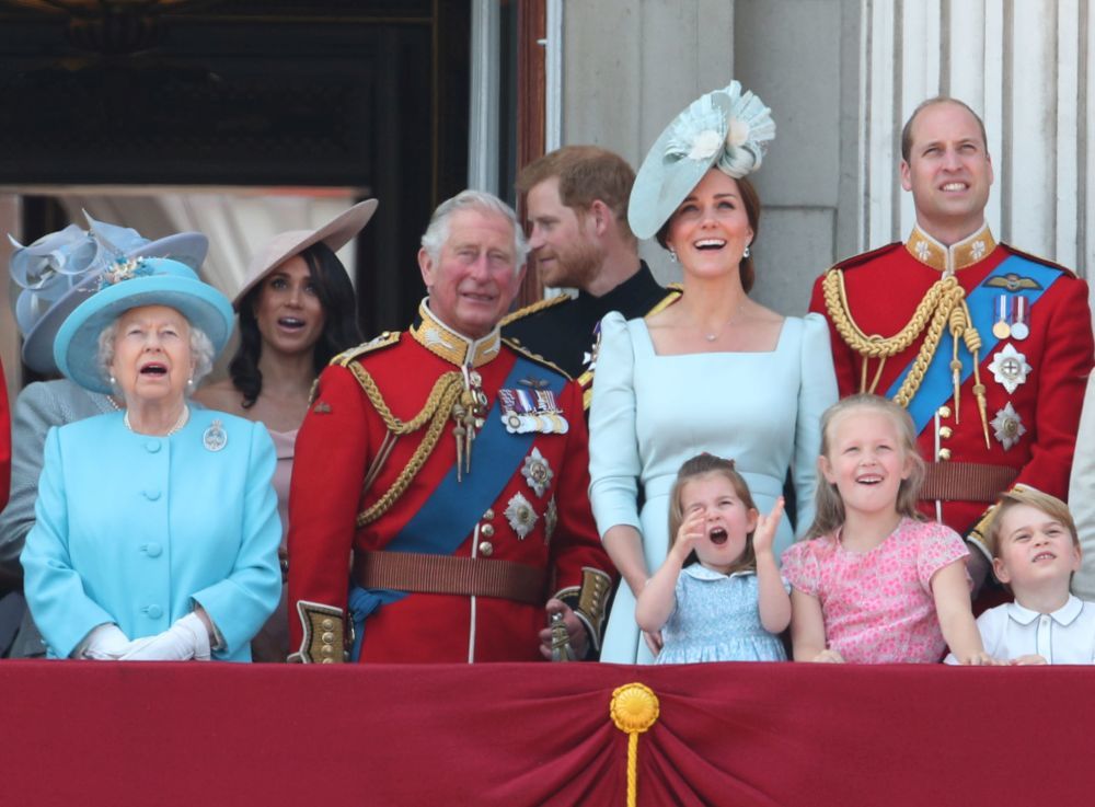 La Familia Real en el balcn durante el Trooping the Colour.