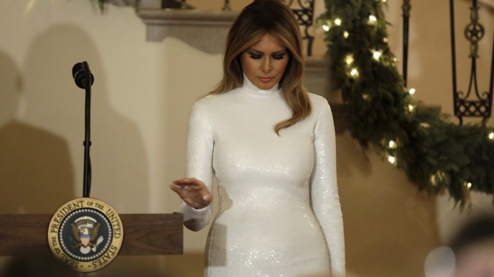 Melania Trump eligió un vestido de lentejuelas de Céline