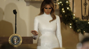 Melania Trump eligi un vestido de lentejuelas de Cline
