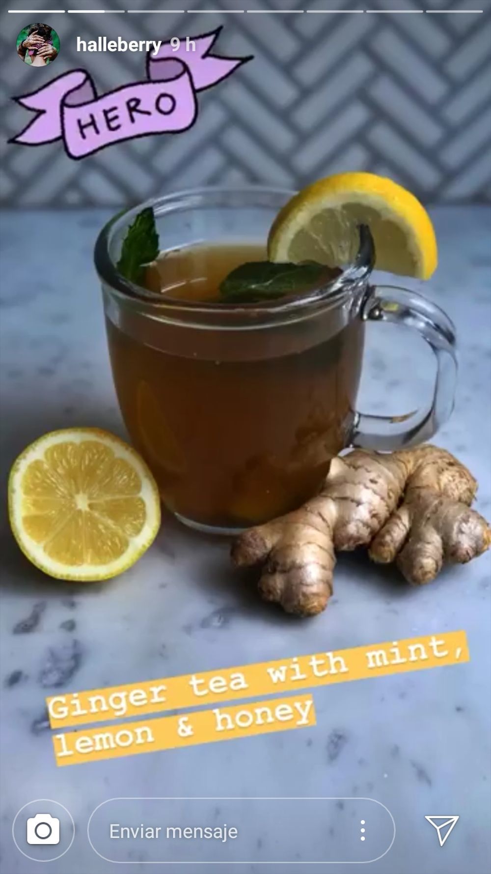 La infusión detox de Halle Berry, té de jengibre con limón y menta.