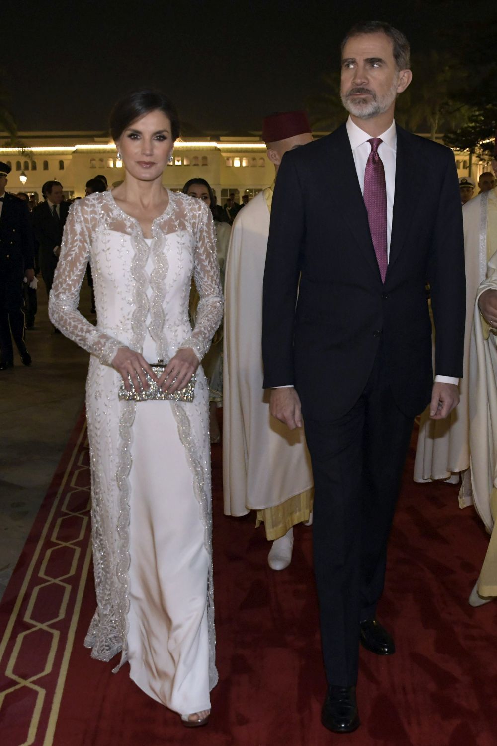 Letizia, ayer, junto a Felipe VI.