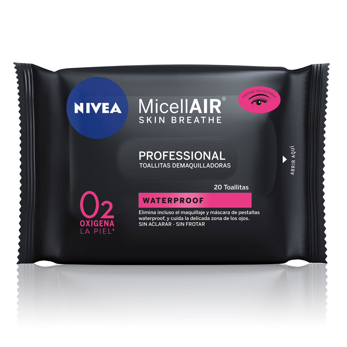 Toallitas Micellair Skin Breathe Professional Waterproof, de Nivea (2 euros).