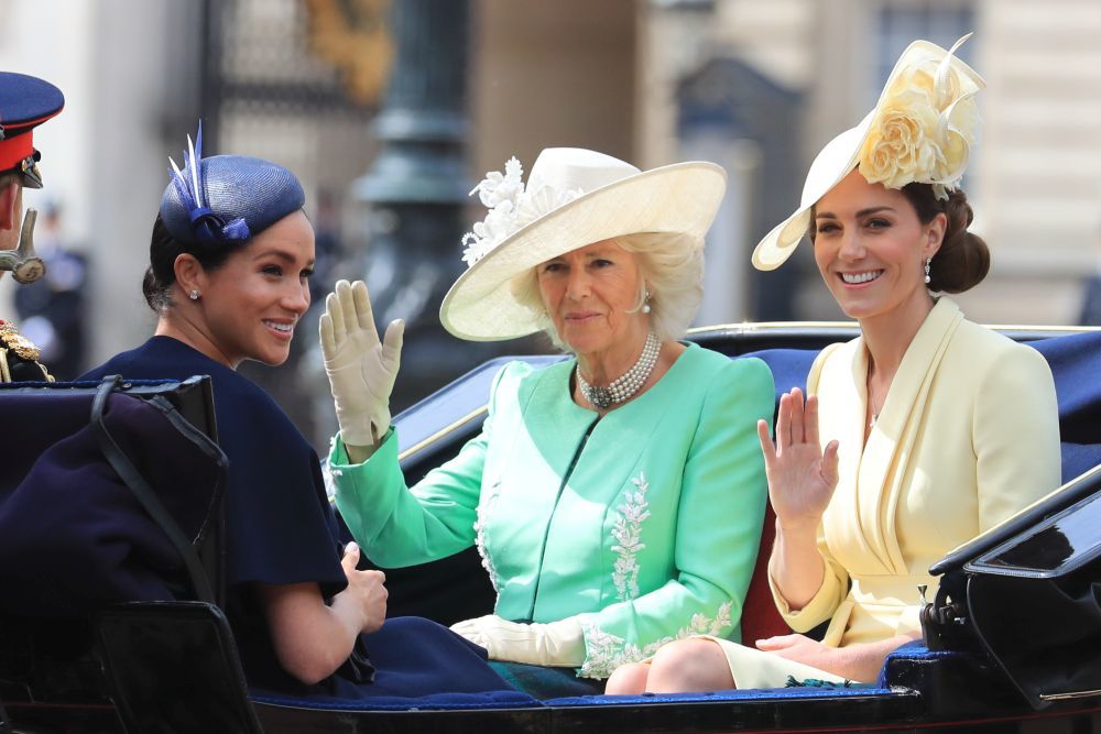 Meghan Markle, Camilla Parker y Kate Middleton en el Trooping the Colour,