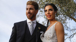 Sergio Ramos y Pilar Rubio el da de su boda.