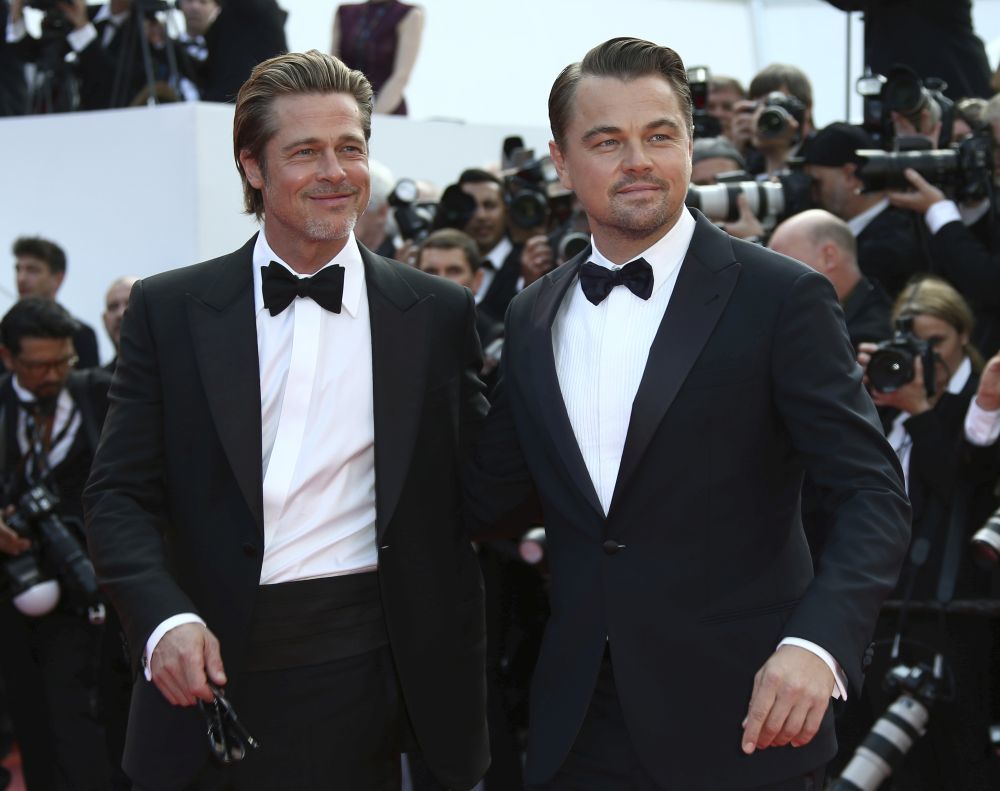 Brad Pitt en Cannes con Leonardo Di Caprio.
