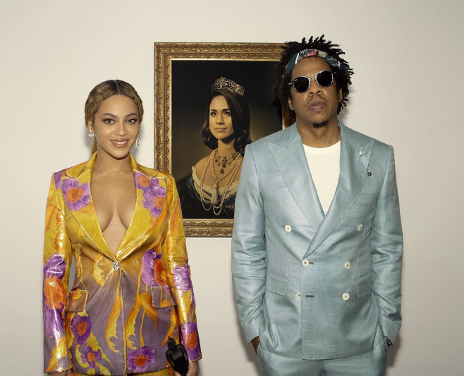 La imagen viral de Beyonc y Jay-Z con un cuadro de Meghan Markle.