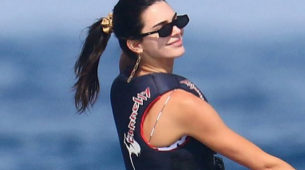 Kendall Jenner con un scrunchie a todo color estos das en unas...