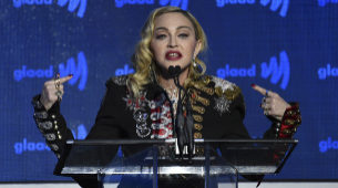 Madonna durante su discurso en mayo de este ao en la gala de premios...