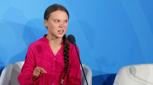 Gtrea Thunberg, en su discurso ante la Cumbre del Clima de la ONU.