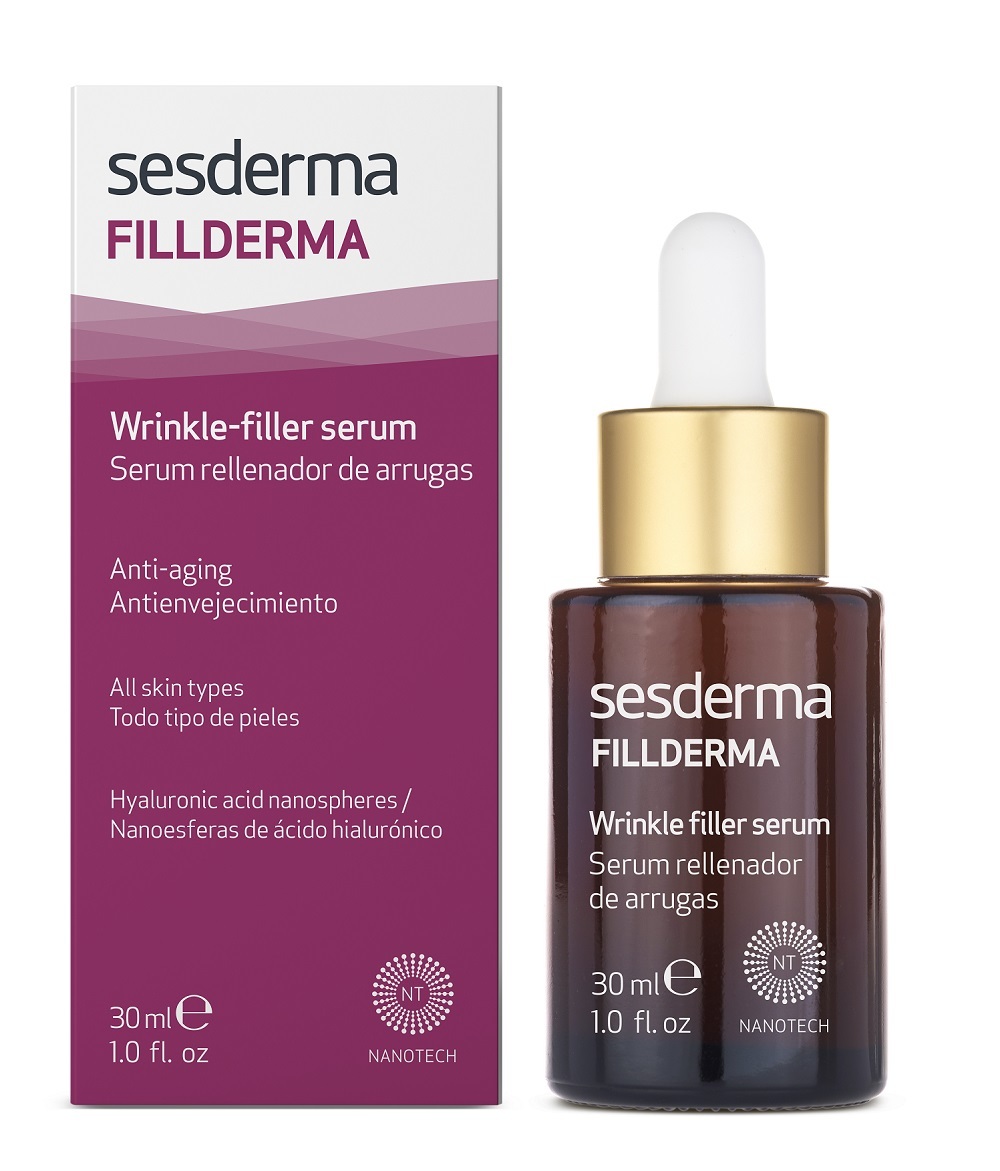 Suero Facial Fillderma Liposomal de Sesderma (39,95 euros), formulado a base de ácido hialurónico para una acción antiarrugas con efecto flash y a largo plazo.