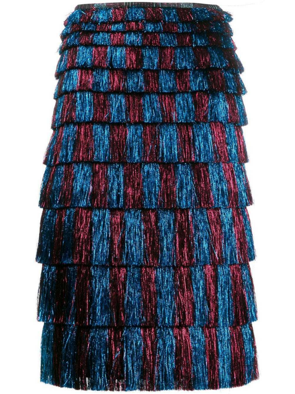Falda de flecos azul y burdeos de Marco di Vicenzo (c.p.v)