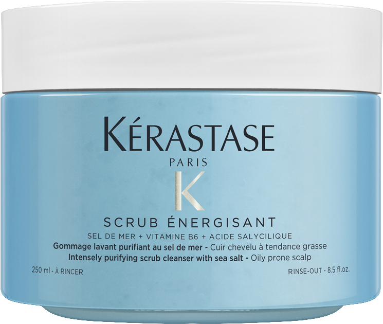 Scrub Énergisant, de Kérastase (42 euros). Ideal para cueros cabelludos grasos, limpia en profundidad y elimina las células muertas aportando volumen y brillo.