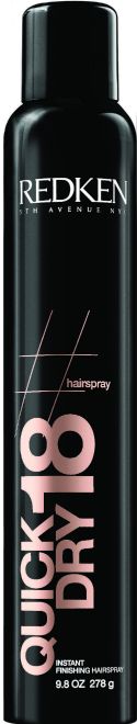 Spray de fijación Quick Dry 18, de Redken (19,60 euros). Fija el peinado, no apelmaza y se seca en tiempo récord.