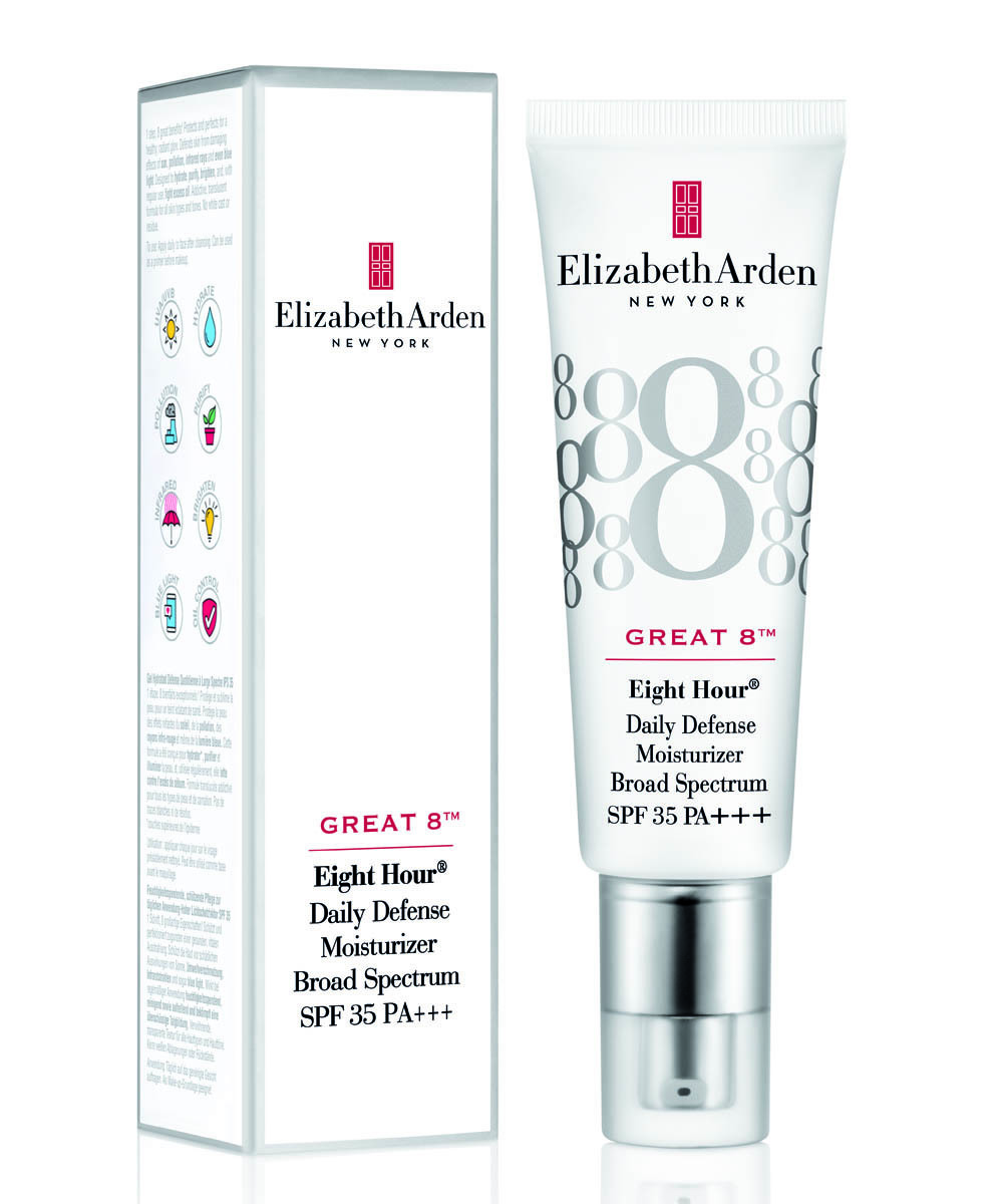 Great 8® Hidratante Perfeccionadora de Elizabeth Arden: una fórmula 8 en 1, que te permitirá minimizar los poros.
