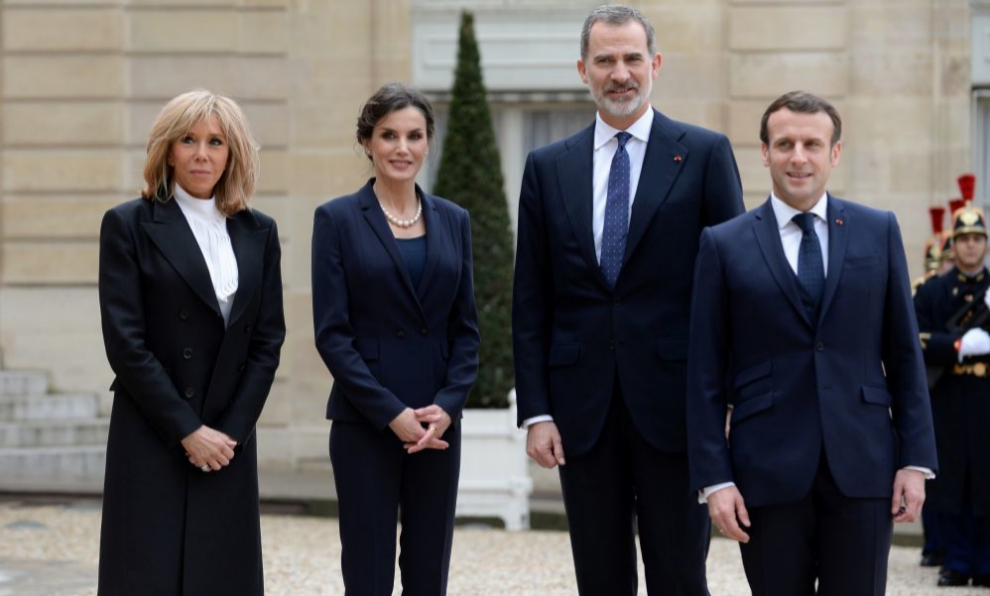 Los Reyes junto a los Macron.