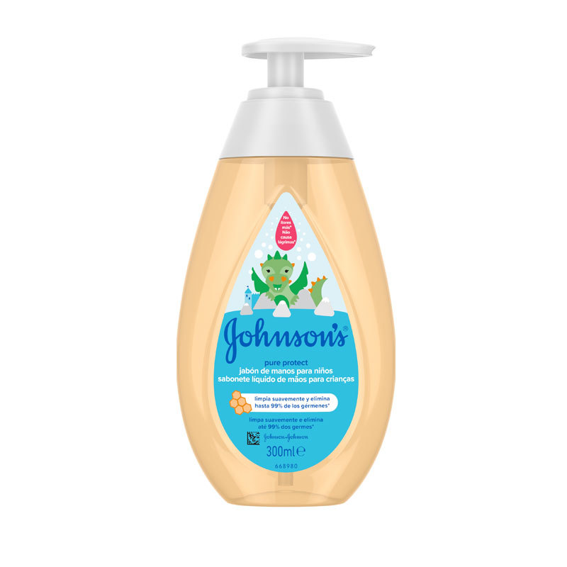 Jabón de manos para niños, Johnson's. Elimina gérmenes respetando la piel delicada de los niños. 2,99 euros