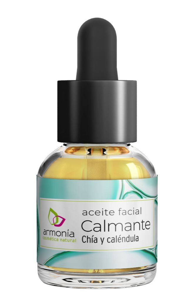 Aceite facial calmante, Armonía Bio (13,50 euros, farmacia/parafarmacia, armoniabio.com).