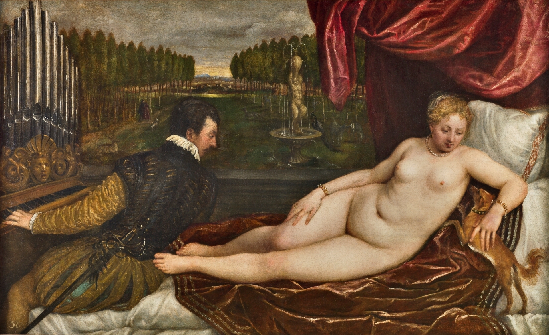 Venus recreándose en la Música. Tiziano. Hacia 1550. Museo del Prado