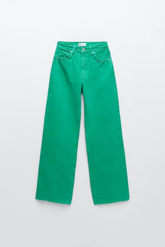 Jeans wide leg full length color de Zara
