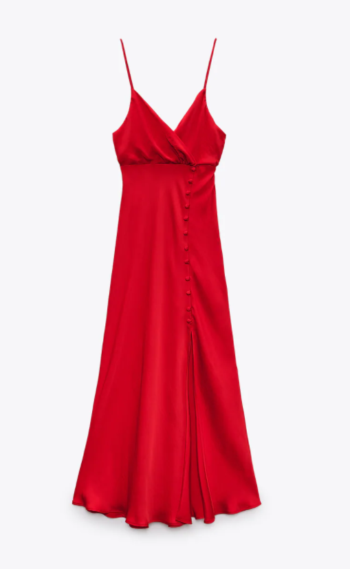 Vestido rojo, de Zara.