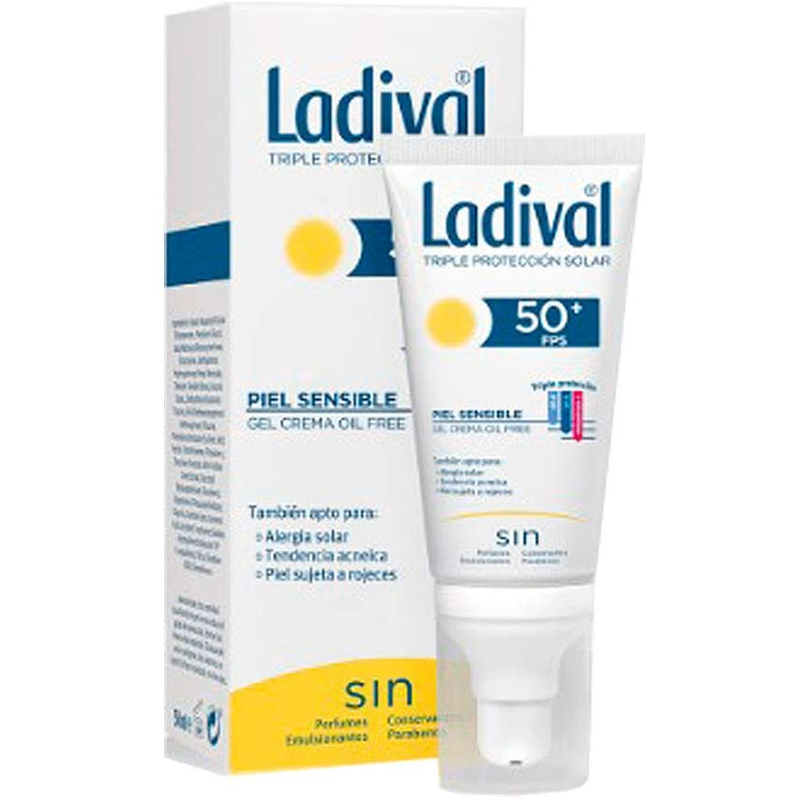 Protector solar facial Gel Crema Oil Free SPF 50+ de Ladival