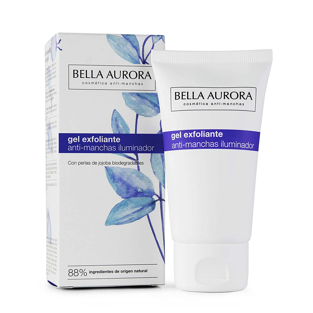 Gel exfoliante facial antimanchas de Bella Aurora.