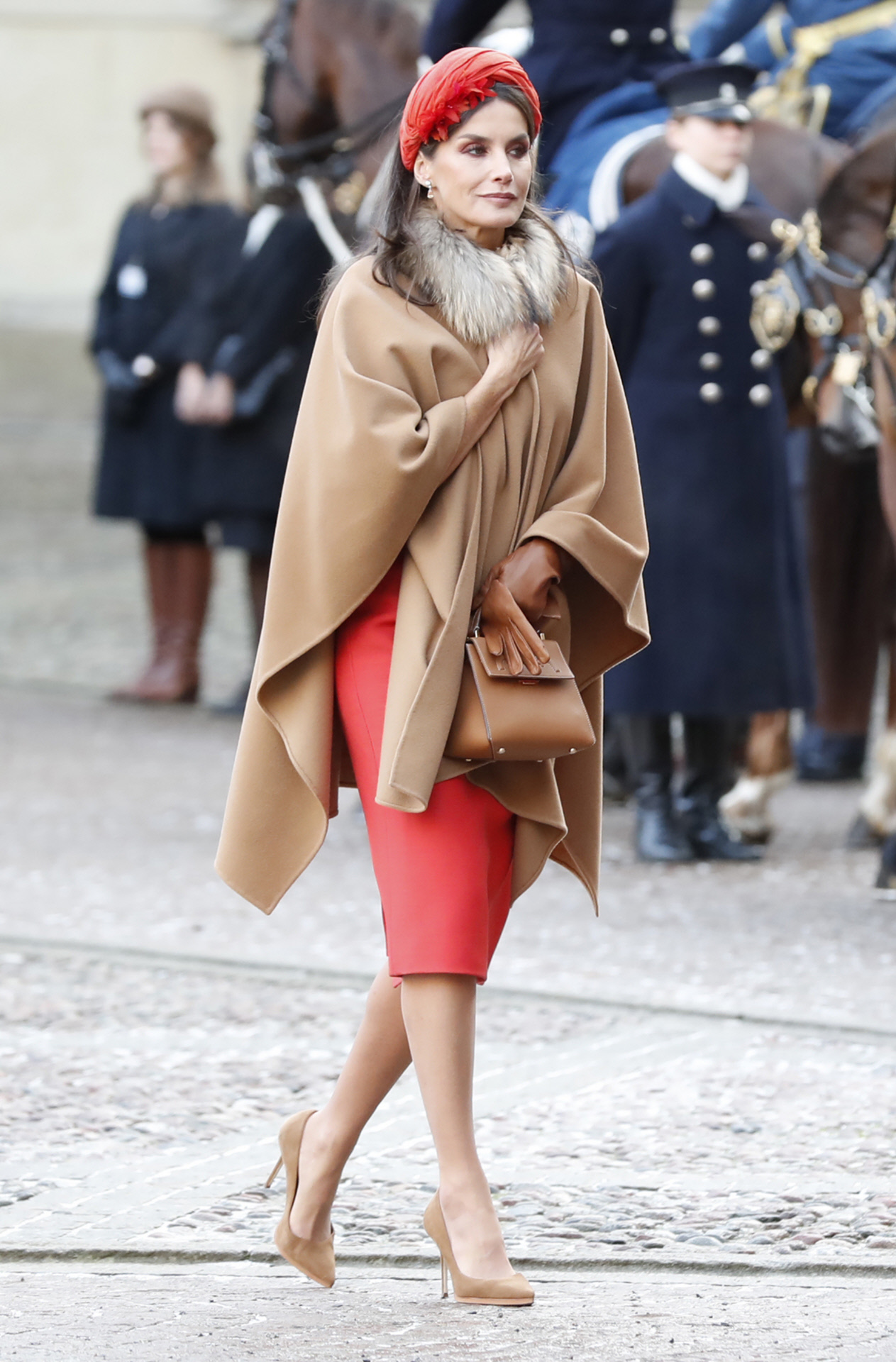 La reina Letizia de Carolina Herrera en Suecia.