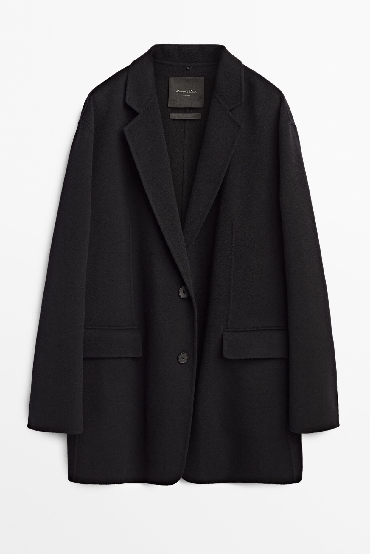 Abrigo negro lana oversize