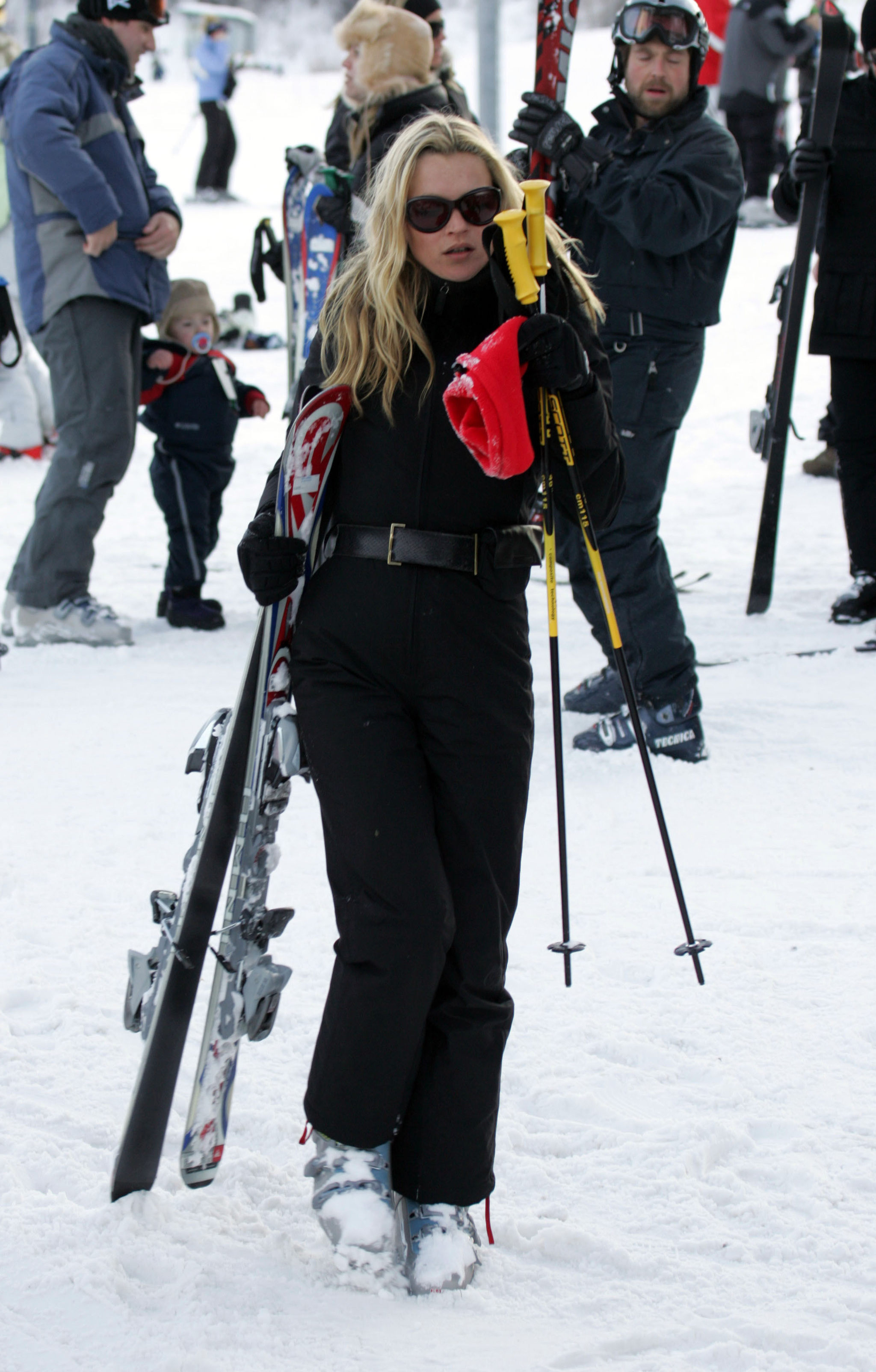 Kate Moss después de un día de esquí.