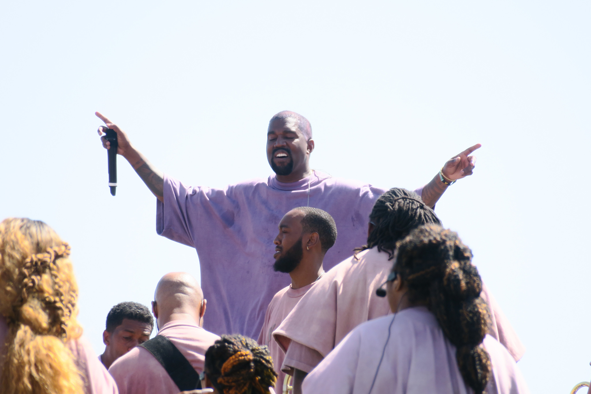 Kanye West en su actuación de Sunday Service