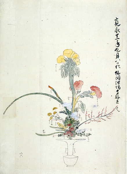Antiguo dibujo Ikebana.
