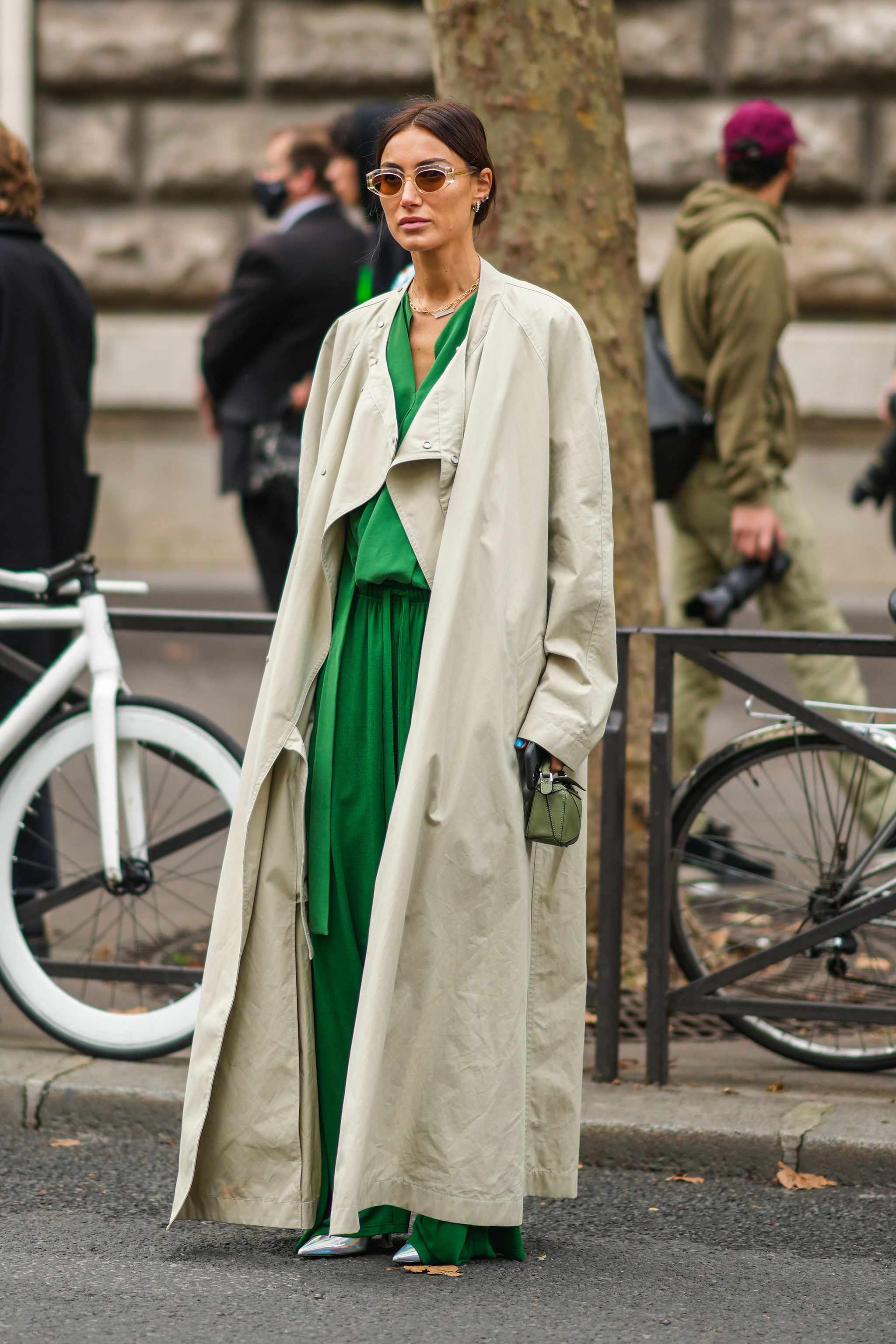 Giorgia Tordini con un vestido verde.