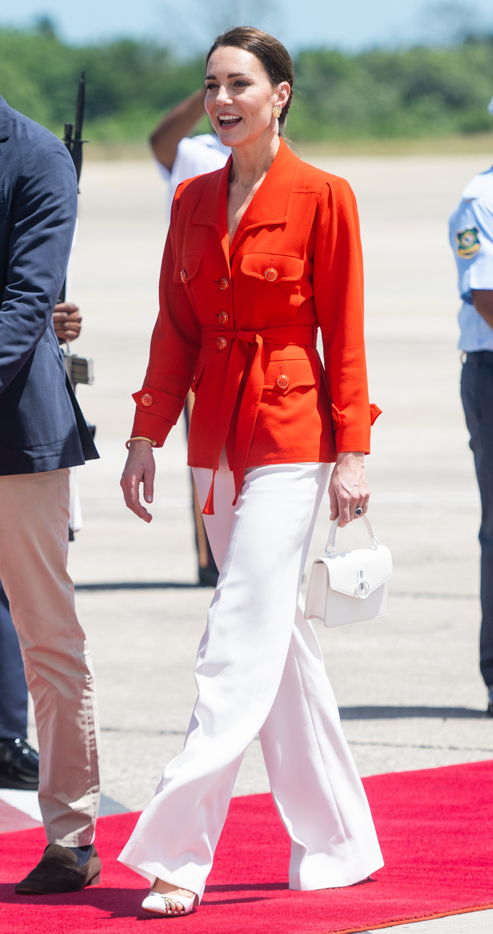 Kate Middleton en su despedida de Belice.